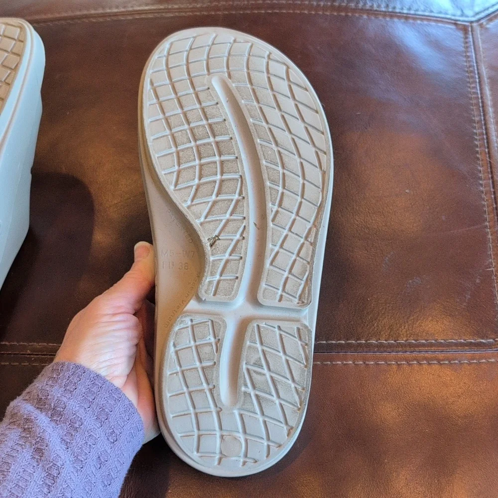 Oofos Grey Slides 7 - Picture 8 of 11